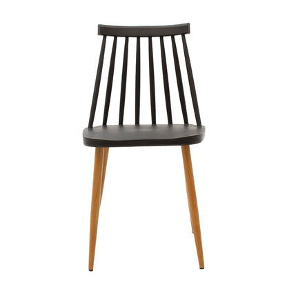 Chair Aurora pakoworld PP black-natural leg 43x48x79cm