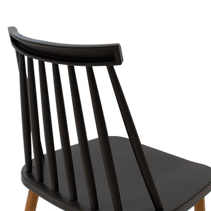 Chair Aurora pakoworld PP black-natural leg 43x48x79cm