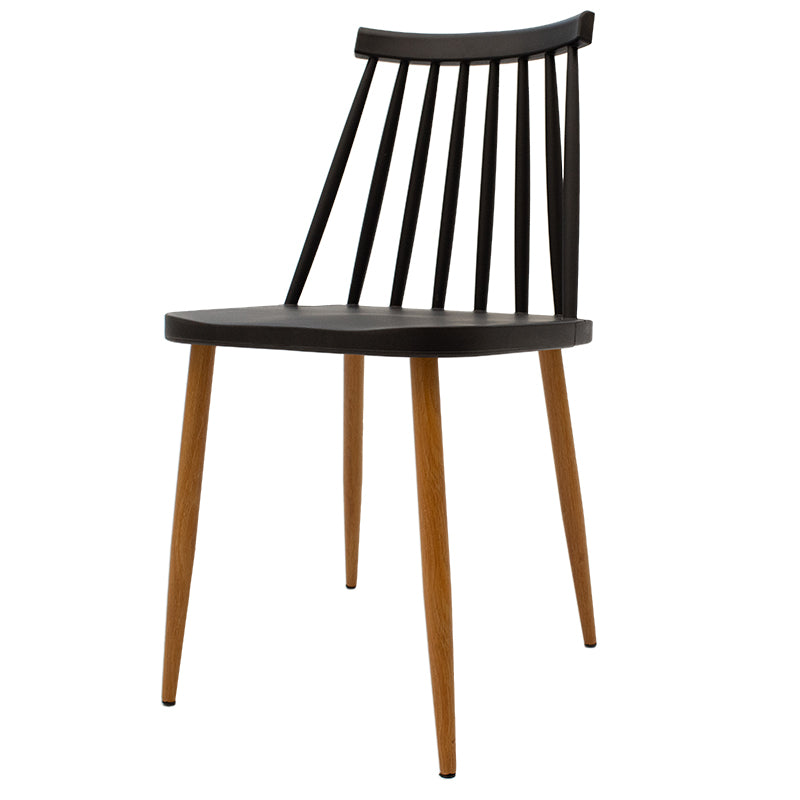 Chair Aurora pakoworld PP black-natural leg 43x48x79cm