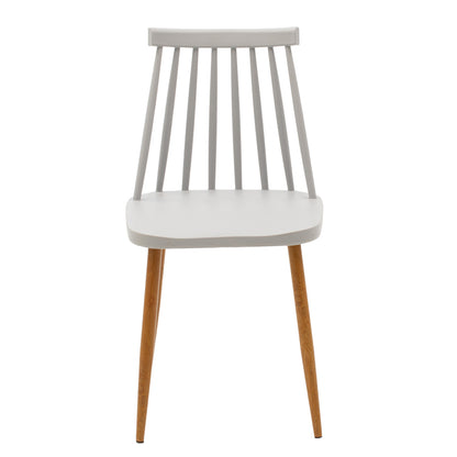 Chair Aurora pakoworld PP grey-natural leg 43x48x79cm