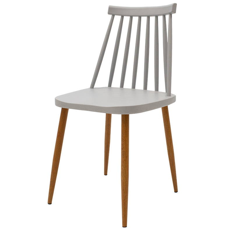 Chair Aurora pakoworld PP grey-natural leg 43x48x79cm