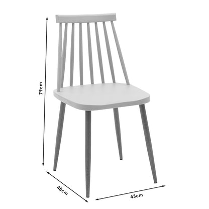 Chair Aurora pakoworld PP grey-natural leg 43x48x79cm