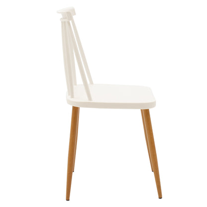 Chair Aurora pakoworld PP white-natural leg 43x48x79cm