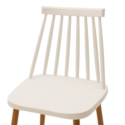 Chair Aurora pakoworld PP white-natural leg 43x48x79cm