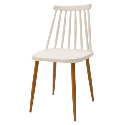 Chair Aurora pakoworld PP white-natural leg 43x48x79cm