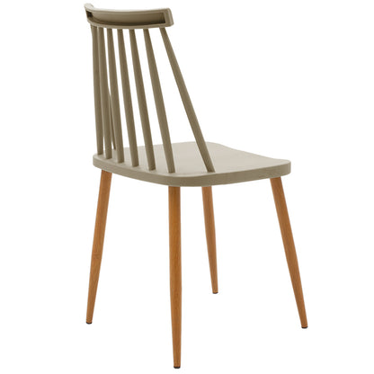 Chair Aurora pakoworld PP mocha-natural leg 43x48x79cm