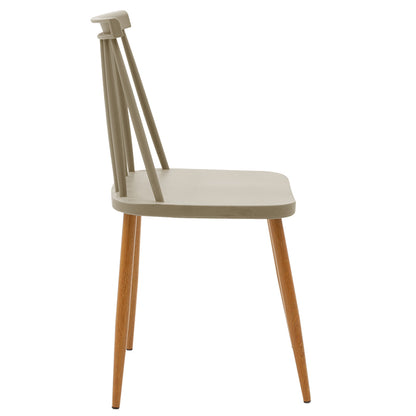 Chair Aurora pakoworld PP mocha-natural leg 43x48x79cm