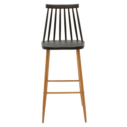 Bar stool Aurora pakoworld PP black-natural 42x49x109εκ