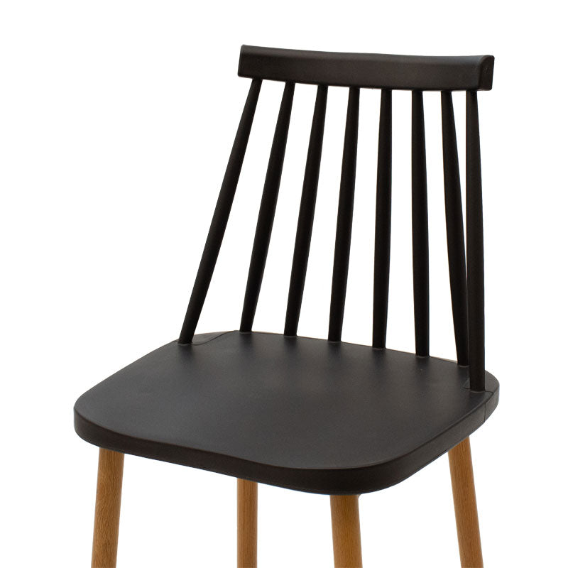 Bar stool Aurora pakoworld PP black-natural 42x49x109εκ