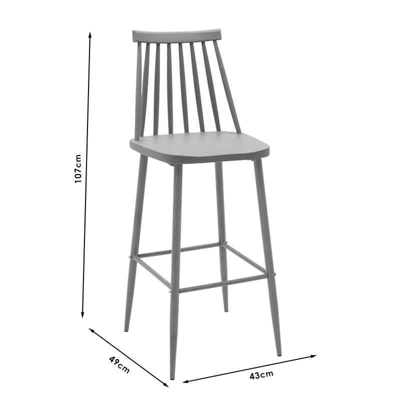 Bar stool Aurora pakoworld pp white-natural leg 42x47x109cm