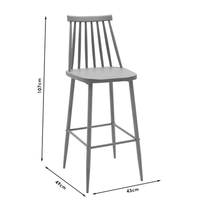 Bar stool Aurora pakoworld pp white-natural leg 42x47x109cm