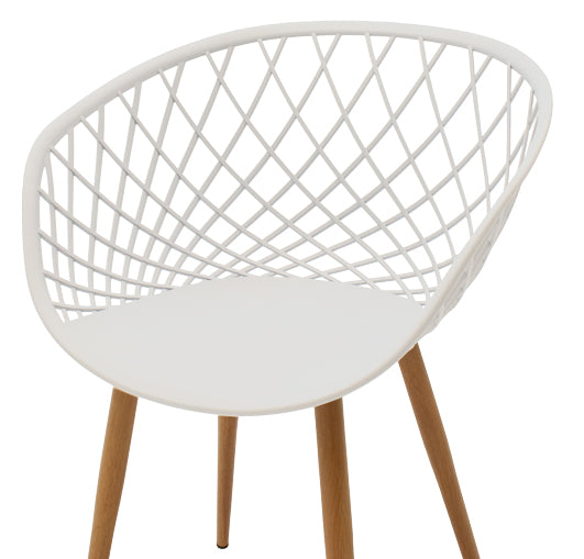 Armchair Ezra pakoworld white pp-natural metal leg 62x42x82cm