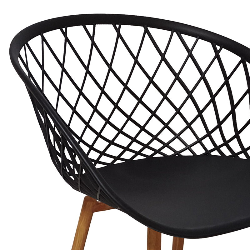 Armchair Ezra pakoworld black pp-natural metal leg 62x42x82cm