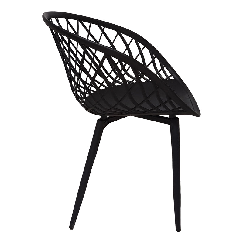 Armchair Ezra pakoworld black pp-black metal leg 62x42x82cm