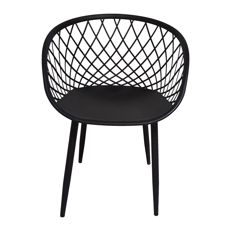 Armchair Ezra pakoworld black pp-black metal leg 62x42x82cm