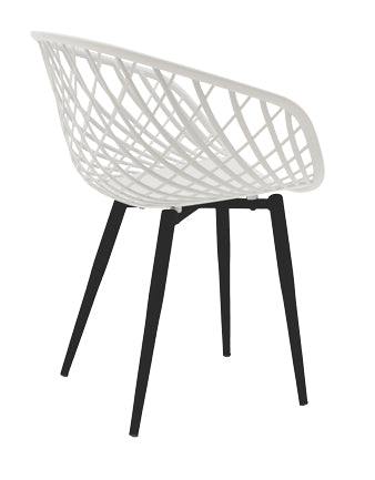 Armchair Ezra pakoworld white pp-black metal leg 62x42x82cm