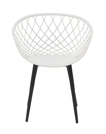 Armchair Ezra pakoworld white pp-black metal leg 62x42x82cm