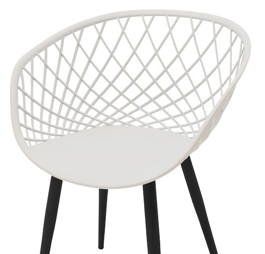 Armchair Ezra pakoworld white pp-black metal leg 62x42x82cm