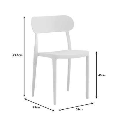 Chair Amvroan pakoworld with UV protection white pp 51x49x79.5cm