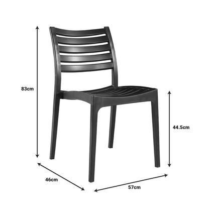 Gerko pakoworld chair with UV protection black pp 57x46x83cm