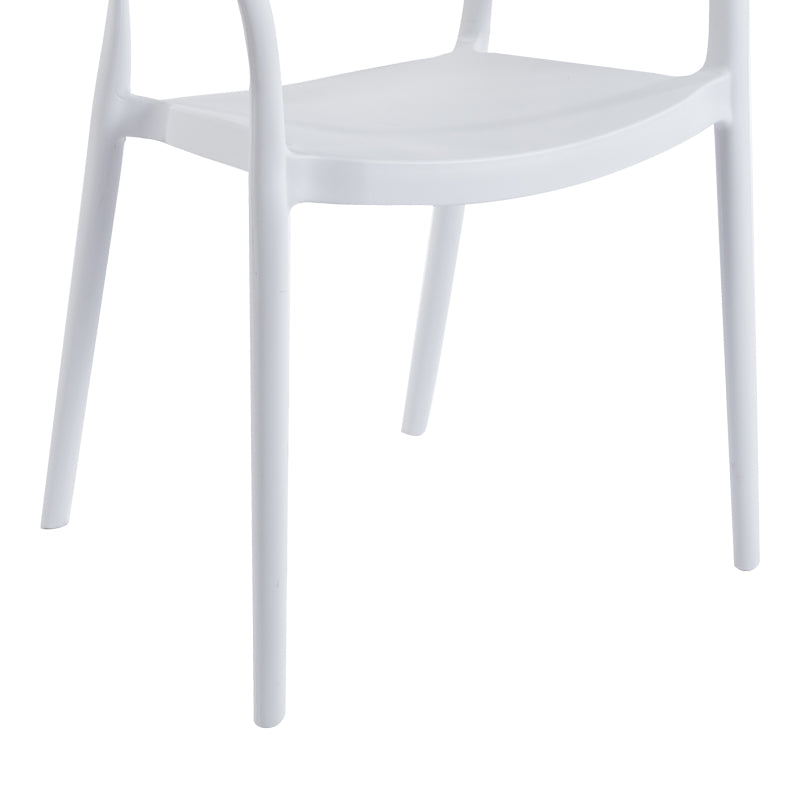 Ankara stackable armchair pp in white color and natural color pe rattan 54x55.5x77cm