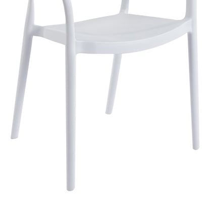 Ankara stackable armchair pp in white color and natural color pe rattan 54x55.5x77cm