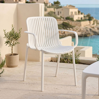 Teragi stackable armchair pp with UV protection white 59x57x82cm