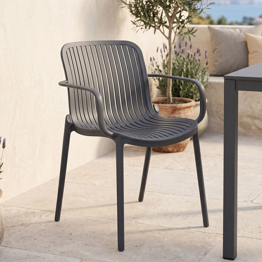 Teragi stackable armchair pp with UV protection anthracite 59x57x82cm