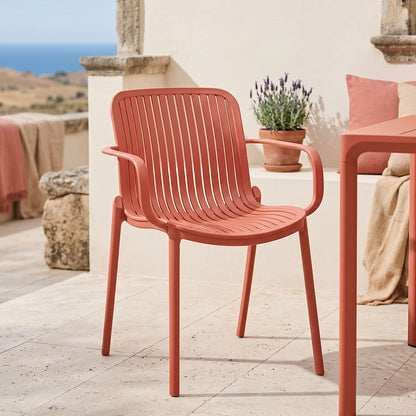 Teragi stackable armchair pp with UV protection terracotta 59x57x82cm