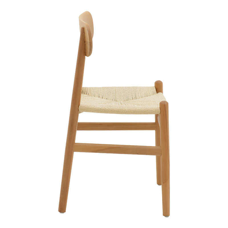 Chair Thomas pakoworld natural beech wood-natural rope 44x36x79cm