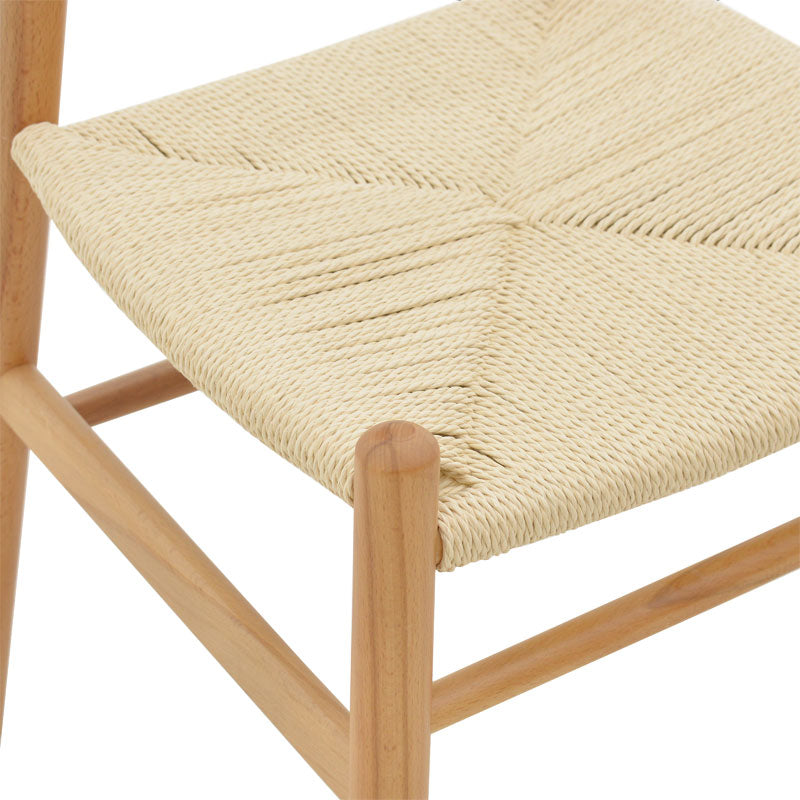 Chair Thomas pakoworld natural beech wood-natural rope 44x36x79cm