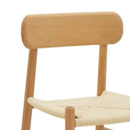 Chair Thomas pakoworld natural beech wood-natural rope 44x36x79cm