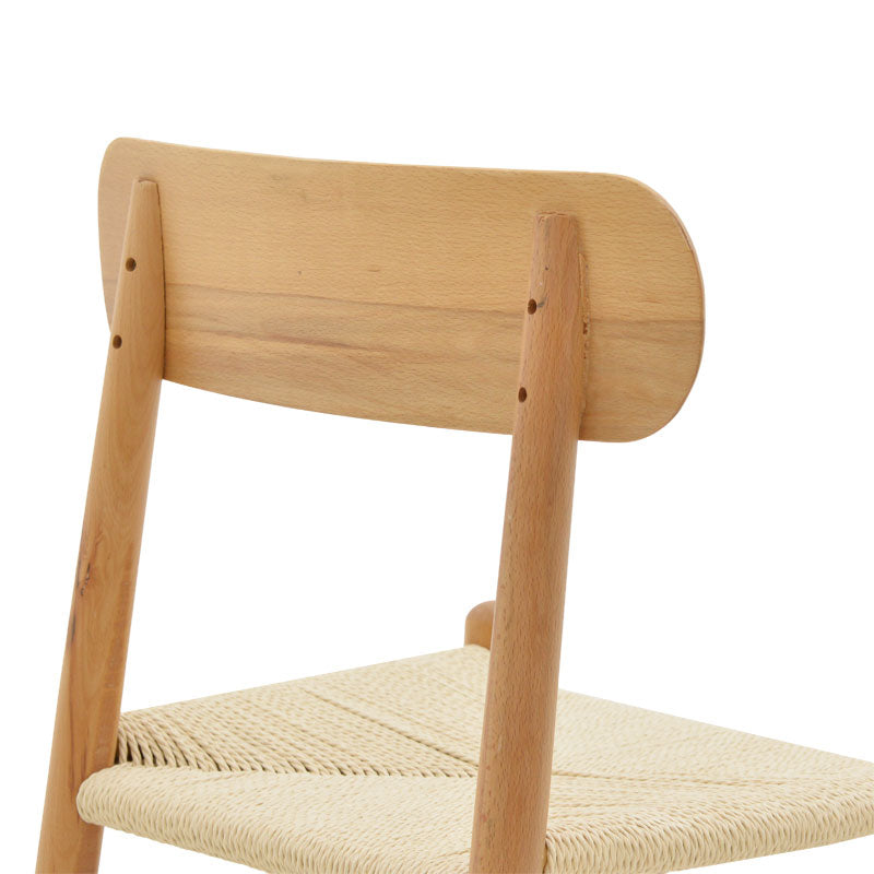 Chair Thomas pakoworld natural beech wood-natural rope 44x36x79cm