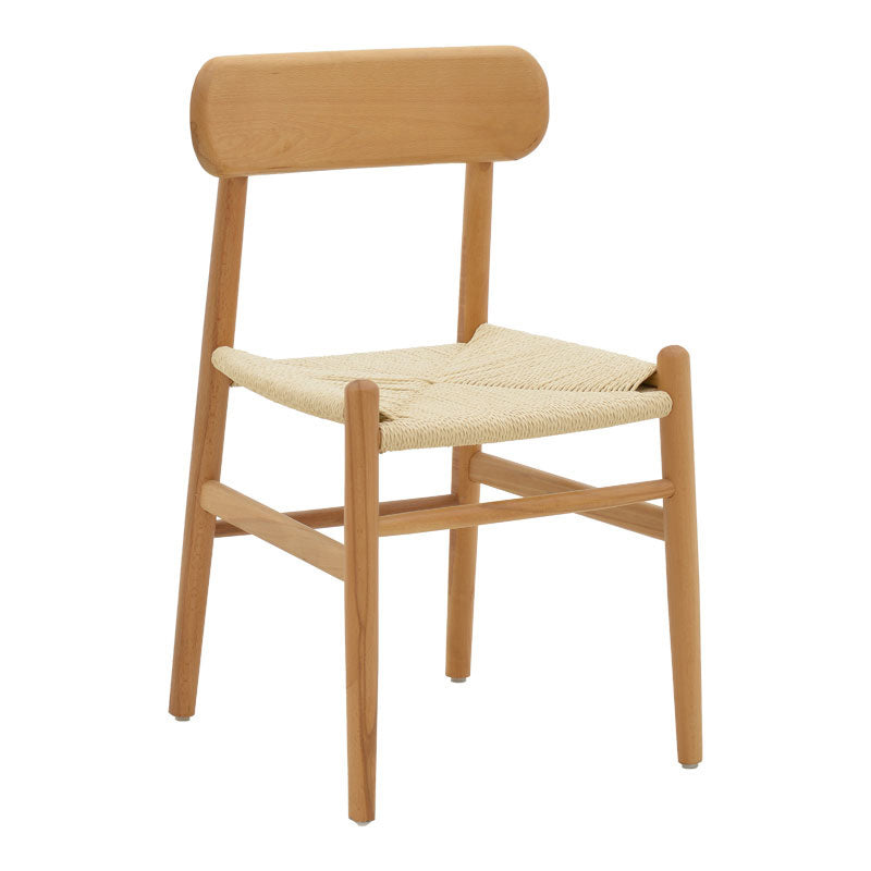 Chair Thomas pakoworld natural beech wood-natural rope 44x36x79cm