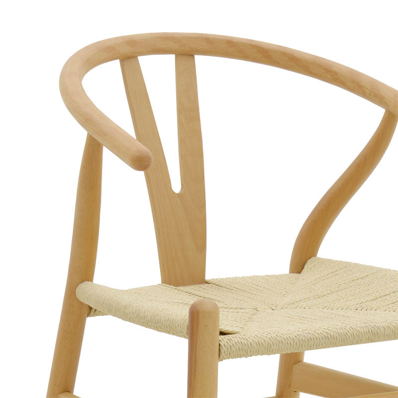 Chair Wishbone pakoworld natural color beech wood with natural color rope 53x55x76cm