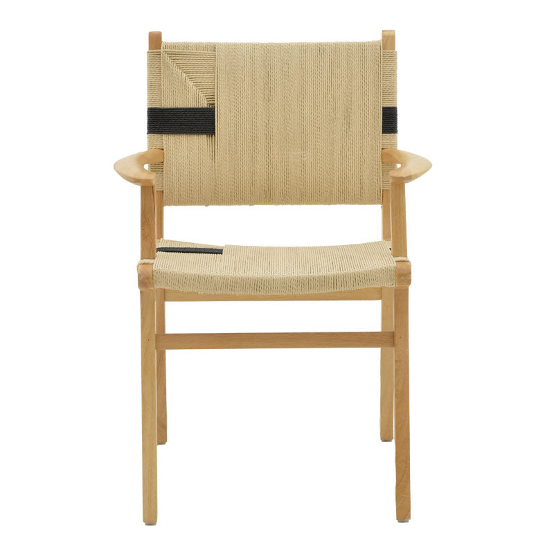 Armchair Olivier pakoworld natural black beech wood-natural rope 62x60x85cm