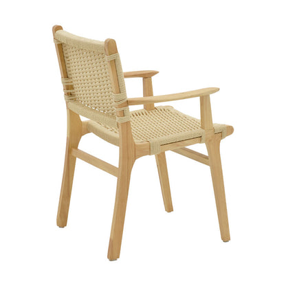 Armchair Olivier pakoworld natural beech wood natural rope 62x60x85cm