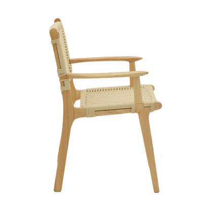 Armchair Julien rubber wood and rope in natural shade 62x60x85cm