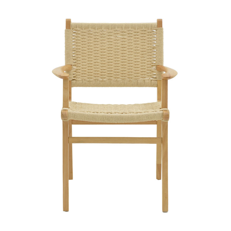 Armchair Olivier pakoworld natural beech wood natural rope 62x60x85cm