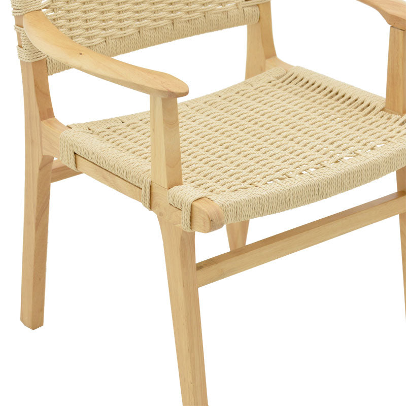 Armchair Olivier pakoworld natural beech wood natural rope 62x60x85cm