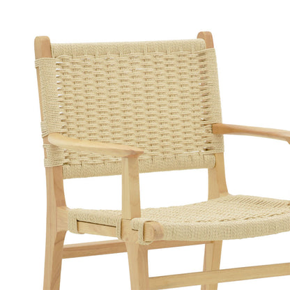 Armchair Julien rubber wood and rope in natural shade 62x60x85cm