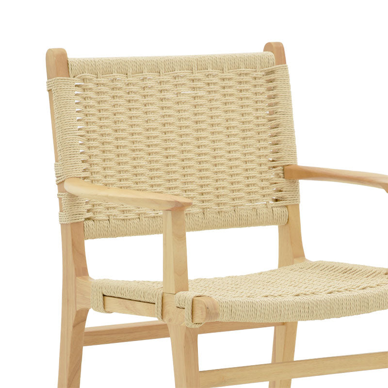 Armchair Olivier pakoworld natural beech wood natural rope 62x60x85cm