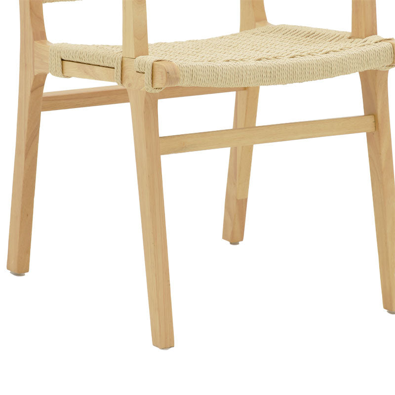 Armchair Olivier pakoworld natural beech wood natural rope 62x60x85cm