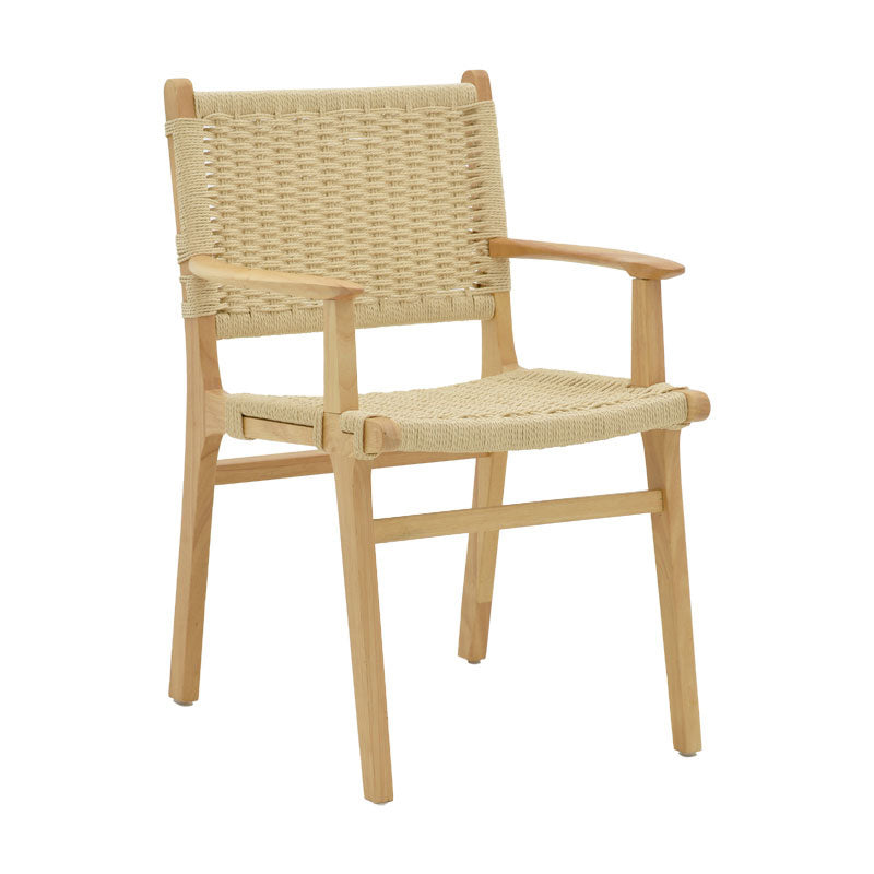 Armchair Julien rubber wood and rope in natural shade 62x60x85cm