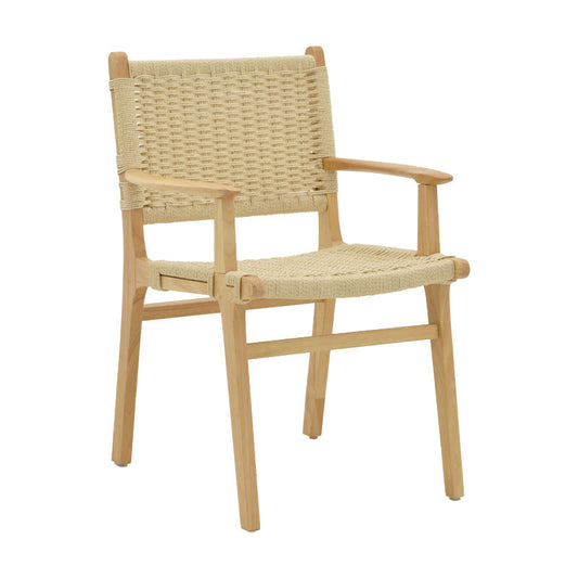 Armchair Olivier pakoworld natural beech wood natural rope 62x60x85cm