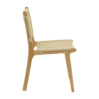 Chair Julien pakoworld natural rubberwood-natural rope 61x54x85cm