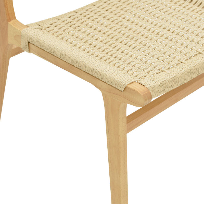 Chair Julien pakoworld natural rubberwood-natural rope 61x54x85cm