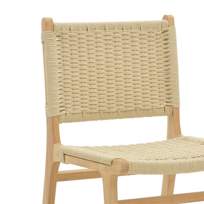 Chair Julien pakoworld natural rubberwood-natural rope 61x54x85cm