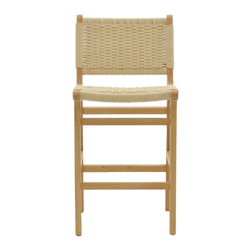 Bar stool Julien pakoworld natural rubberwood-natural rope 45x46x95cm