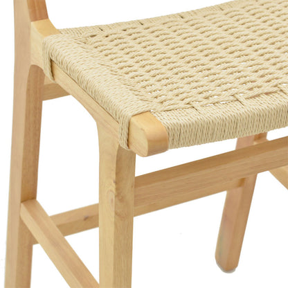 Bar stool Julien pakoworld natural rubberwood-natural rope 45x46x95cm